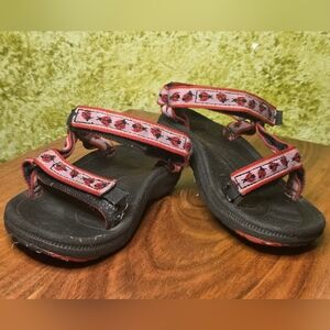Teva Kids Black and Red Lady Bug Velcro Sandals Kids Sz 9